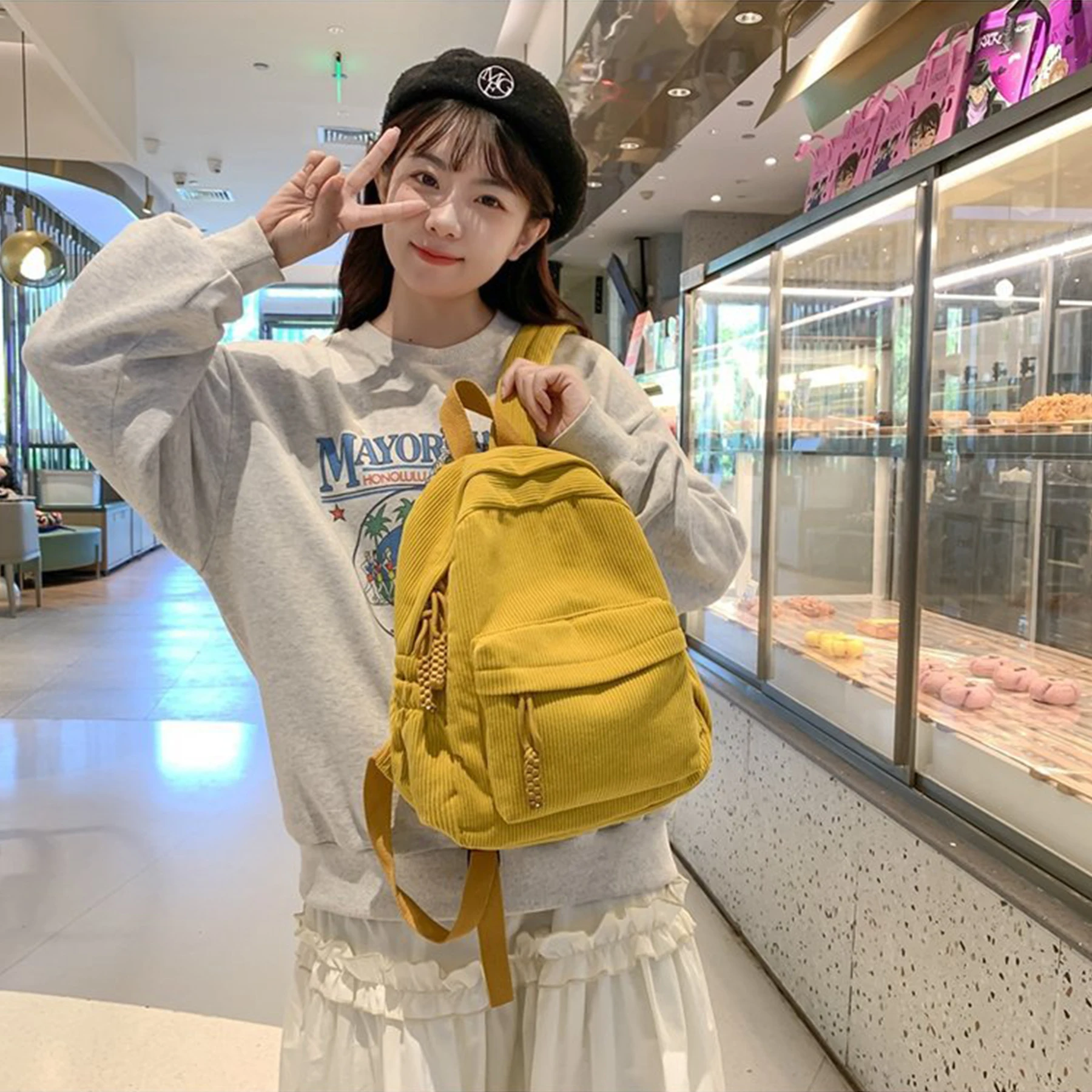 

Backpack for Women,Mini Backpack, Corduroy backpack,Lightweight Daily Bag, Minimalist Backpack, Sling Bag, Tote Bag