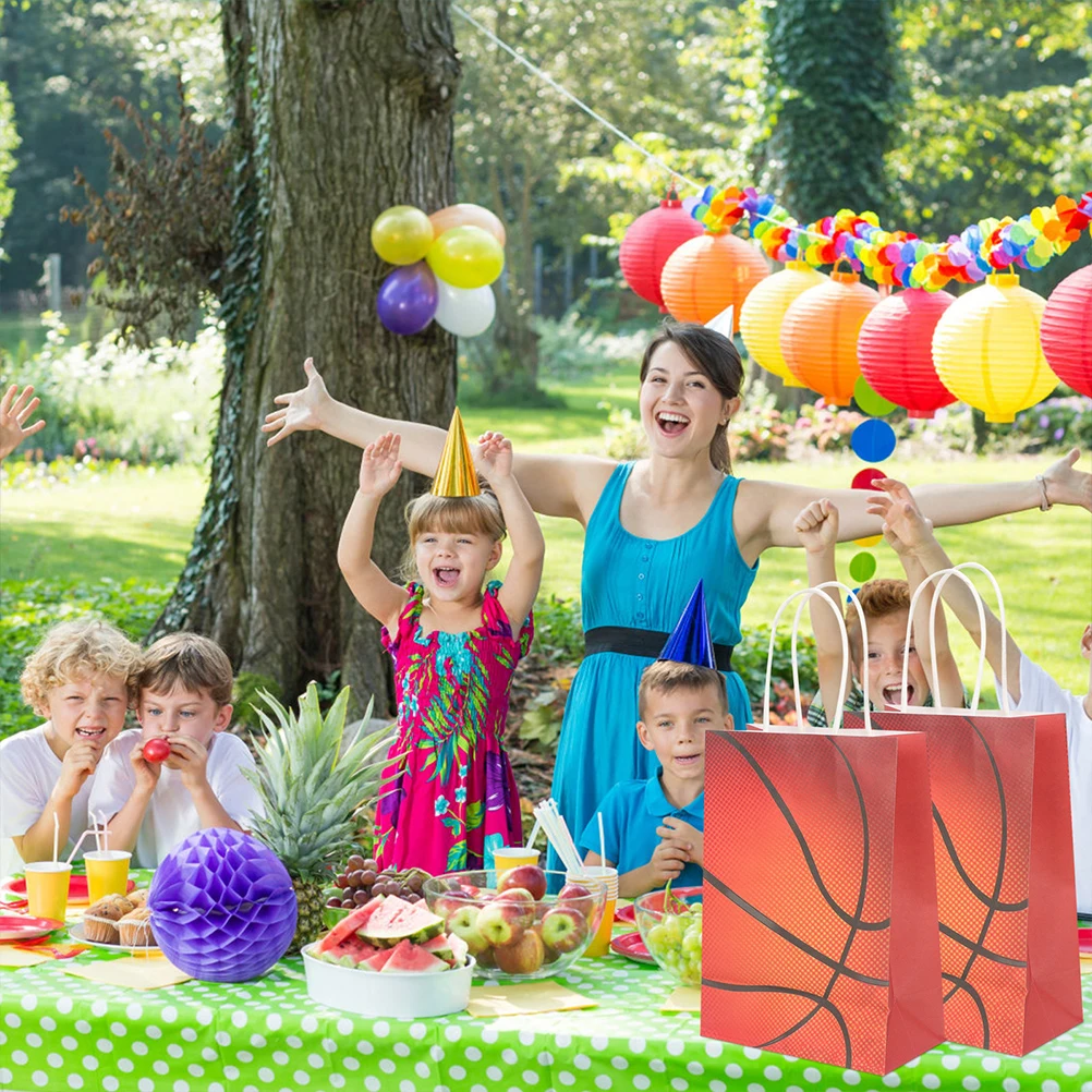

24 Pcs Basketball Gift Bags Small Size Portable Handbags for Party Favor Candy Treat Wrapping Presents Large Bags With Handles