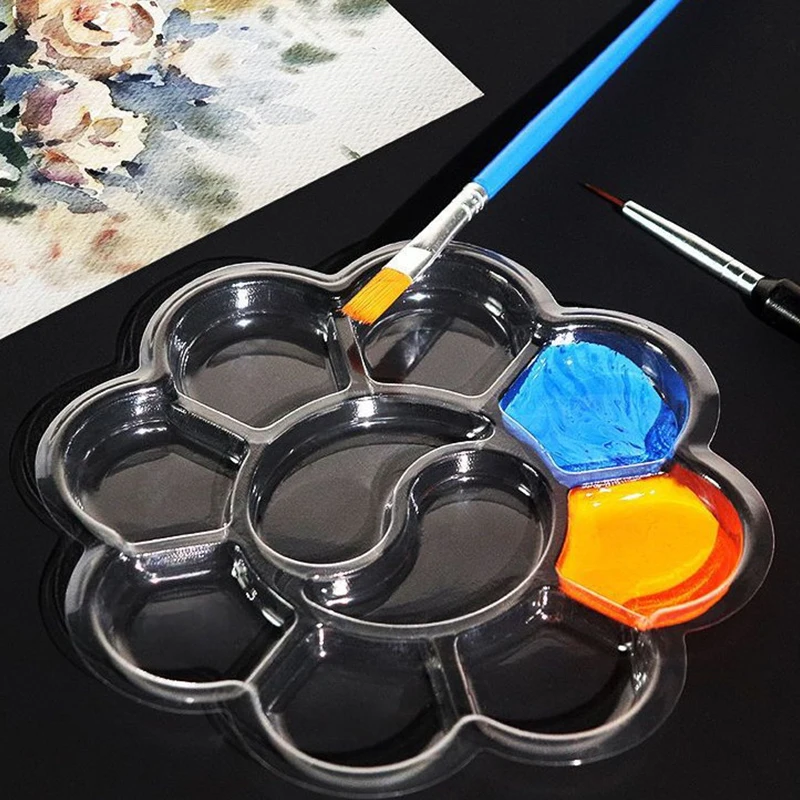 20pcs Disposable Gouache Oil Painting Palette Plum Blossom Shape Painting Art Palette Washable Watercolor Paint Palette