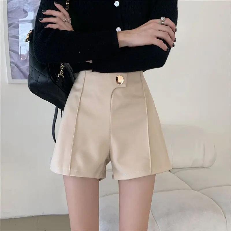 Shorts Women Solid Simple Button All-match Prevalent Ladies Spring New Creativity Elegant Vintage Korean Style Basics Seductive