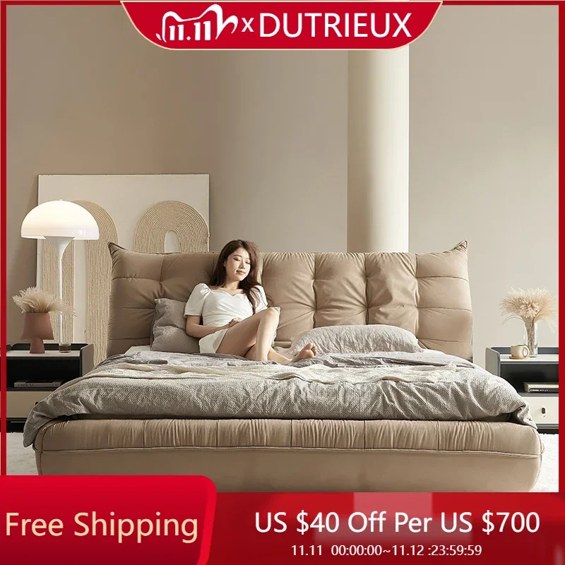 

Французская современная кремовая кровать Эстетическая дизайнерская мягкая итальянская кровать Создать ленивую кровать Роскошная европейская мебель высокого качества Muebles