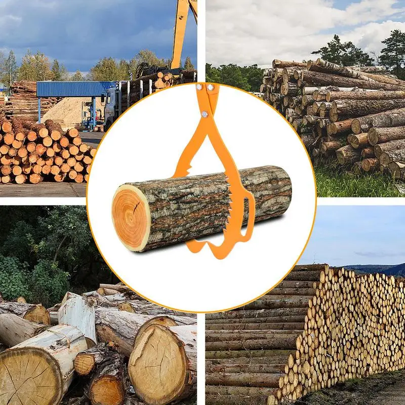 Logging Tongs 30 Inch 2 Claw Log Tong Wood Grapple 3307Lbs Loading Capacity Heavy Duty Logging Equipment for ATV Tractor