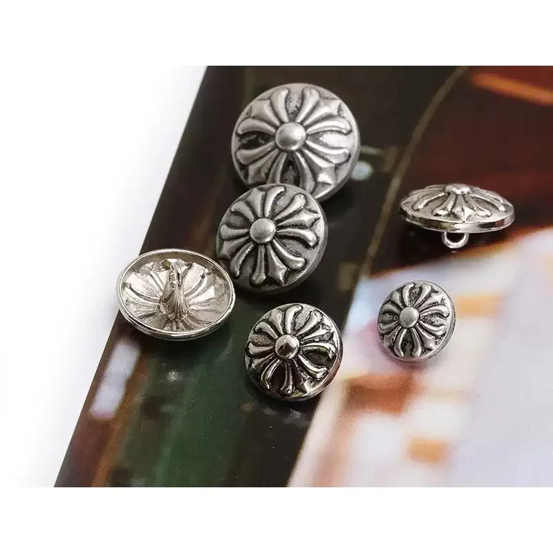 10Pcs high-grade metal buttons fashionable retro hand-sewn buttons retro cufflinks decorative buttons