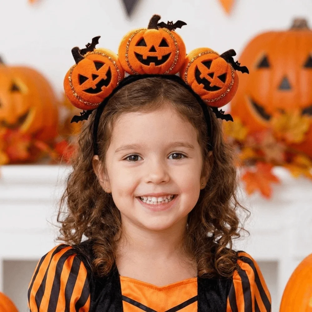 Hair Accessories Funny Pumpkin Headband Creative Decorative Halloween Headwear Dressing Up Props Holiday Headdress Cosplay