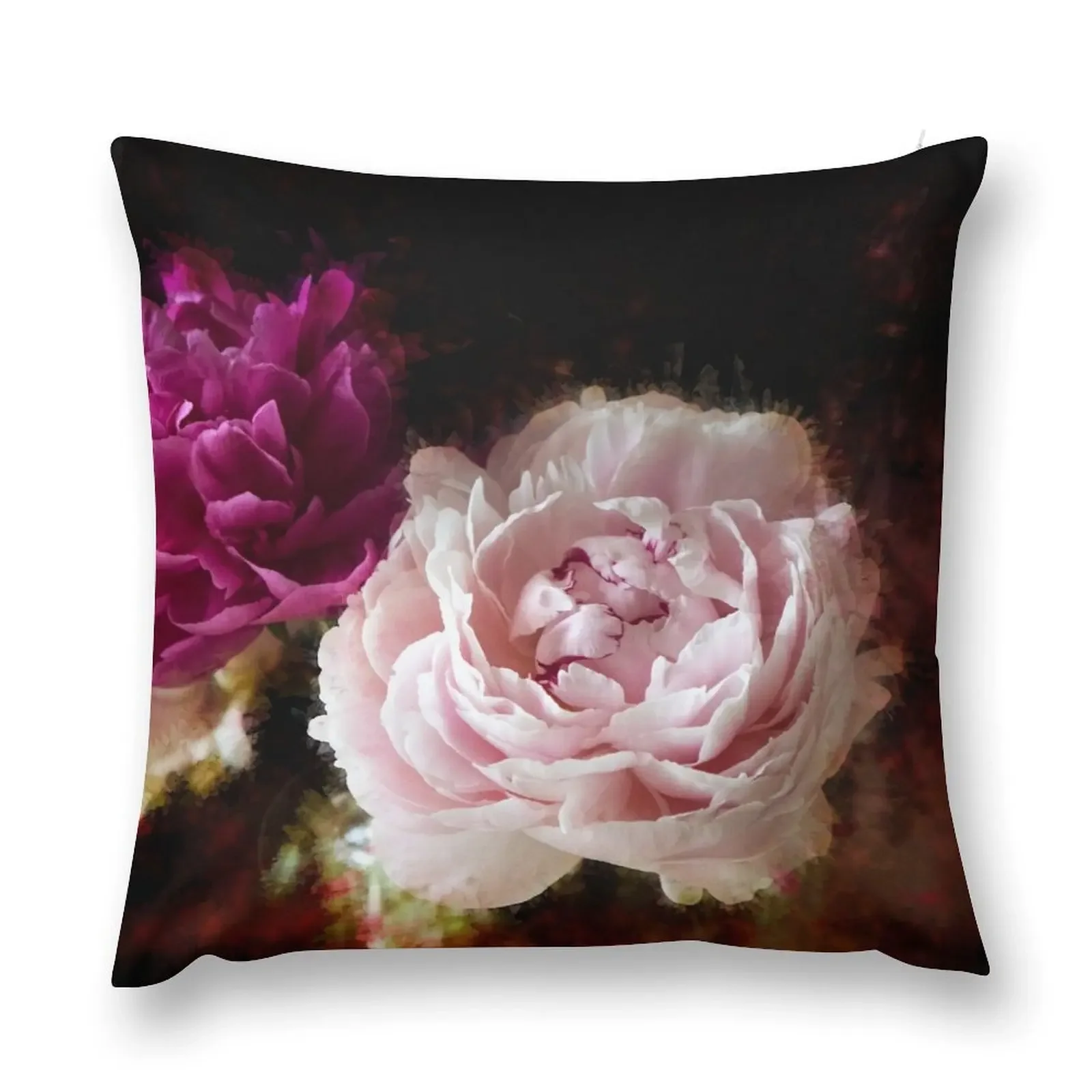 Peony Portrait Throw Pillow Sofa Decorative Covers ornamental pillows pillow