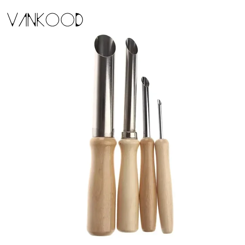 4 pcsステンレス鋼サークルシェーピング陶器粘土彫刻ツールホールパンチパーフェクト