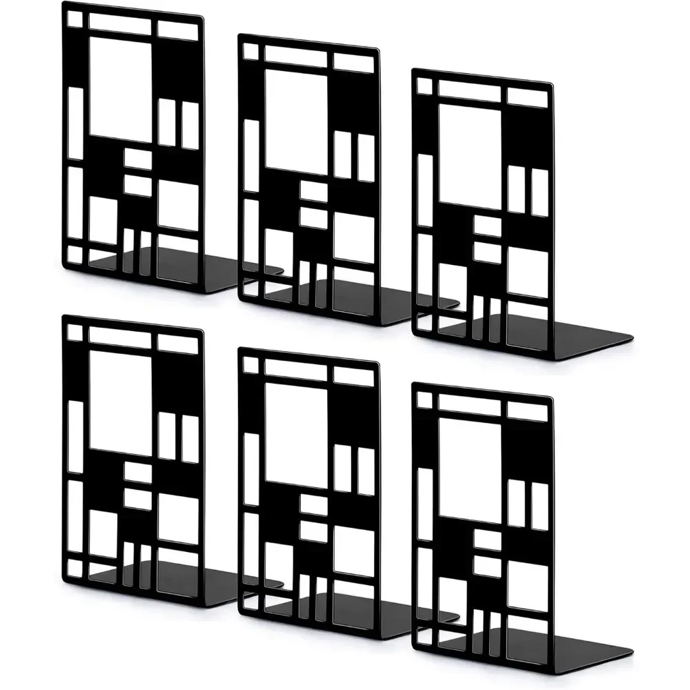 

Bookend, bookend for the bookshelf, bookend heavy book, book separation decorative bracket, metal heavy bookend black 3 pairs