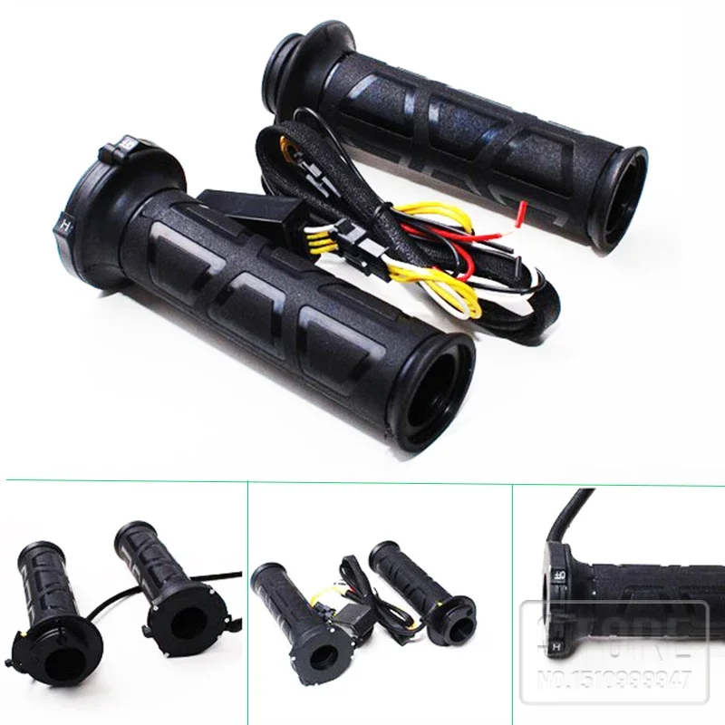 

5-Mode Heated Hand Grips for Motorcycle ATV, 22mm Universal Quick Heat Warm Handlebar Grips with Temperature Adjustable Controls