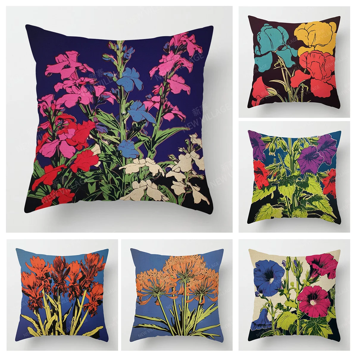 

Spring and Summer Plant Printed Pillow Cover Living Room Cafe Sofa Scandinavian Style Cushion Cover Home Decorations
