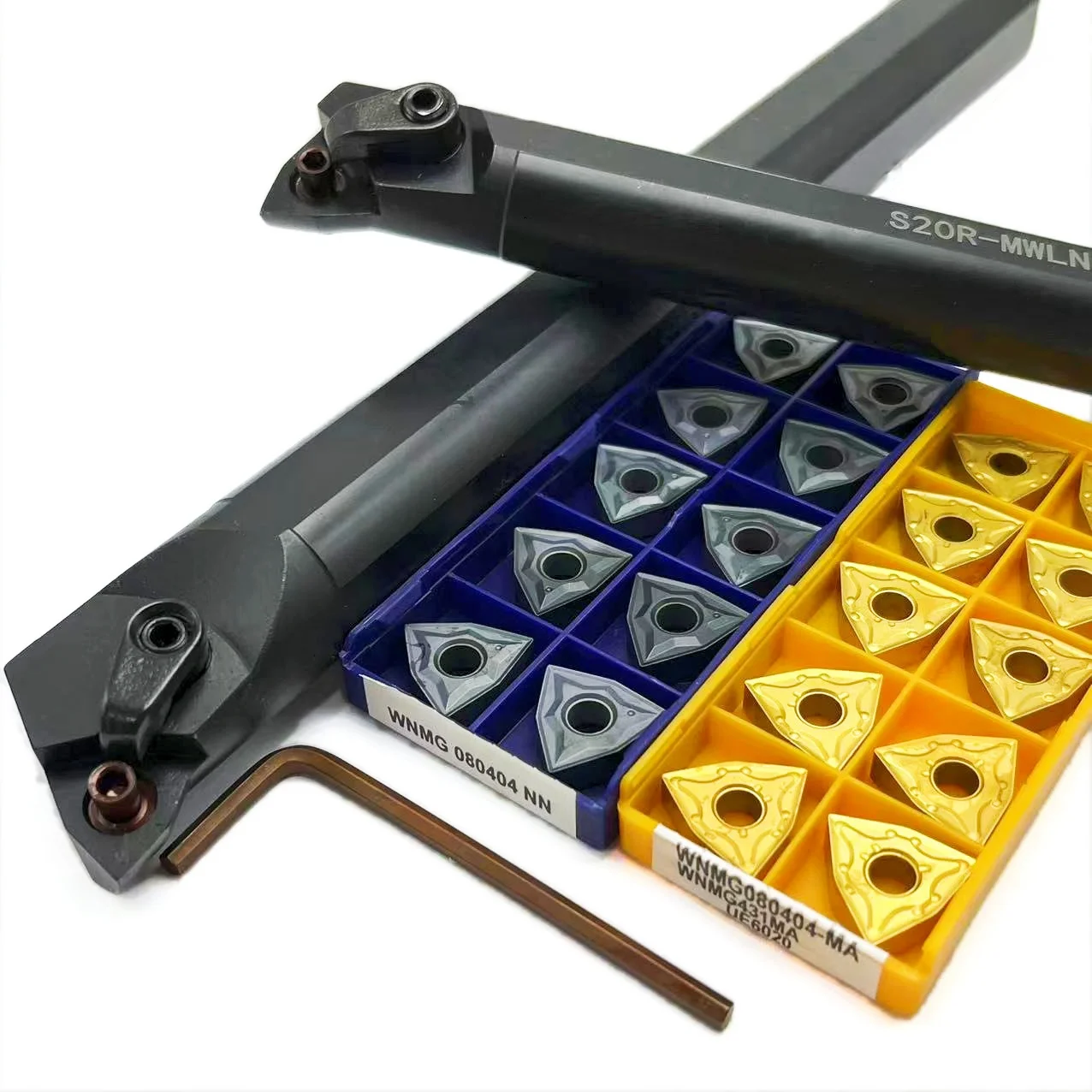 Suntuk S16Q Set S25S Holder S20R-MWLNR08 pemegang alat pembalik Internal WNMG sisipan bubut Bar CNC Set alat pemotong