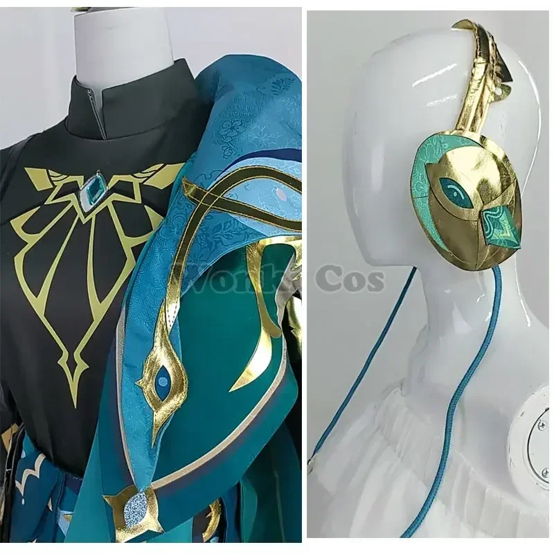 Alhaitham cosplay costume game impact Al Haitham cosplay wig Grey Sumeru full set outfits with headphone props