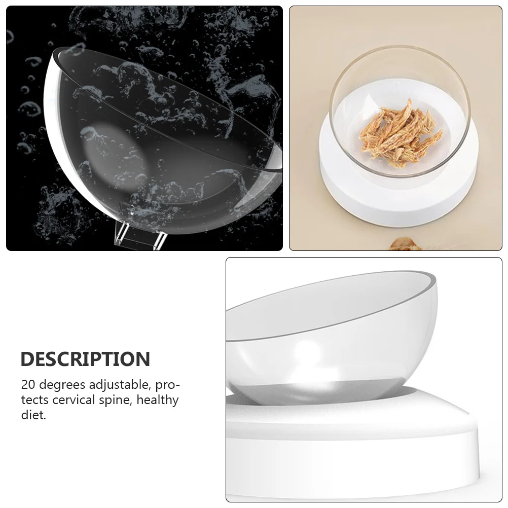 

Cat Feeding Bowl 20 Degrees Adjustable Elevated Design Easy Clean Separate Food Water Bowl Pet Supplies Abs Durable Pet Feeder