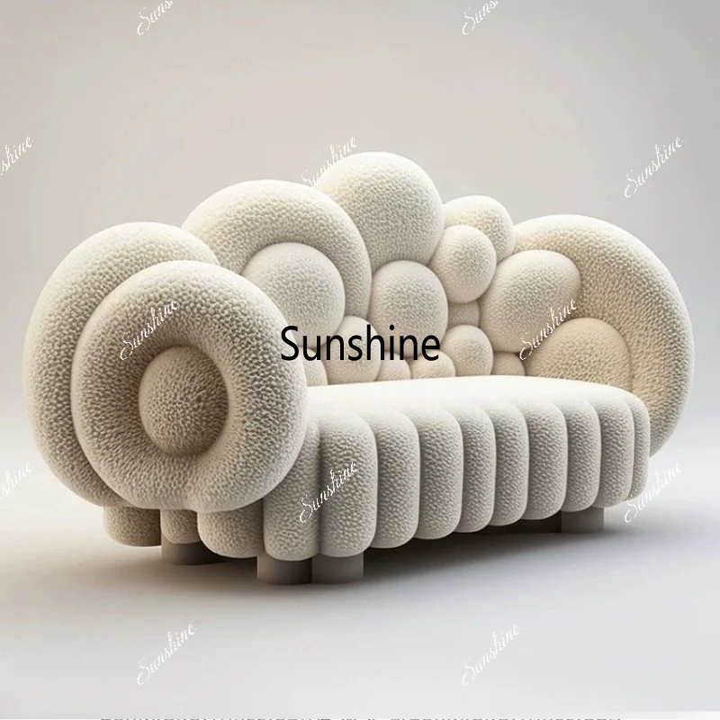 Cream Wind Wabi Wind Furniture Lamb Fleece Sofa