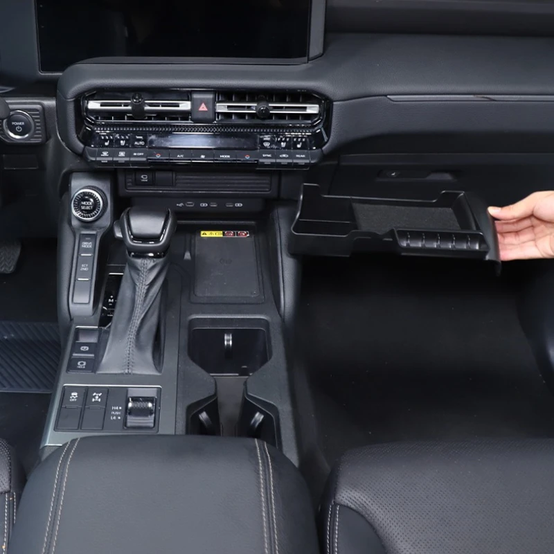 

metyoucar For Toyota Land Cruiser Prado 250 LC250 2024-2025 ABS Black Car Front Gear Storage Box Interior Car Accessories(LHD)