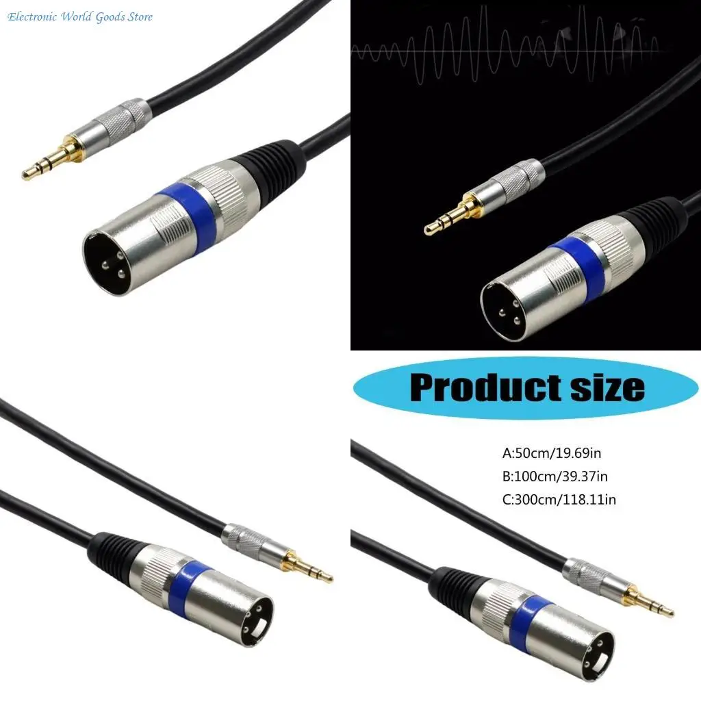A3PD 3.5mm to Adapter Cable PVC Cable 50cm/1m/3meter Length Flexible Cable Unbalanced Sound Cable Adapter for Signal Transfer