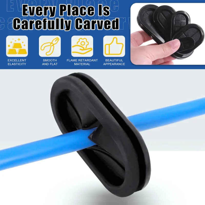 1~20Pcs Oval Double Sided Rubber Grommets Protective Coil Rubber Sealing Cap Hole Plug For Protection Wire Cable Seal Ring