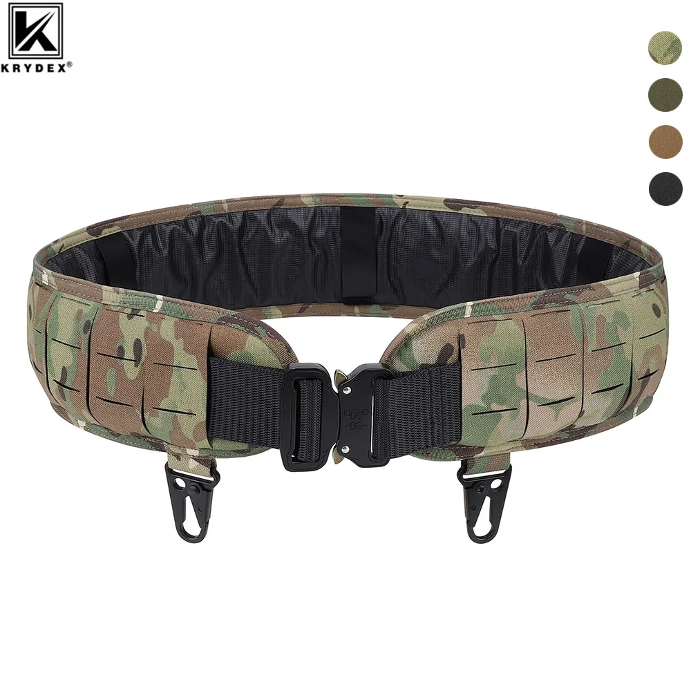 KRYDEX cintura imbottita tattica a sgancio rapido Airsoft CS Combat Molle Belts Duty Paintball cintura in vita gioco di guerra accessori per la