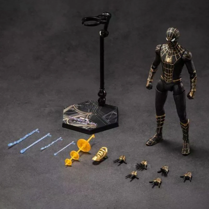 

В наличии аниме Wei Avengers, черно-золотая фигурка Человека-паука, аниме, коллекция сувениров для энтузиастов для мальчиков