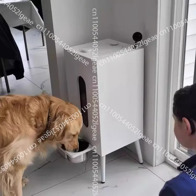 

Wooden pet feeder grain storage cat and dog feeding moisture-proof healthy retro grain storage bucket