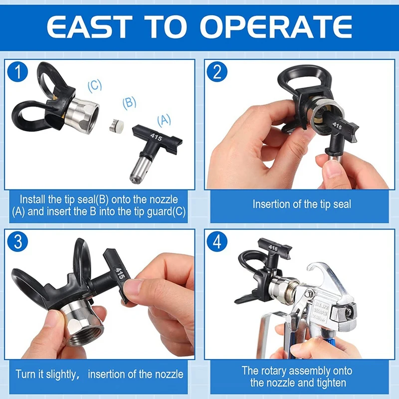 PORK-12Pcs 스프레이 팁 에어리스 페인트 분무기 팁, 에어리스 노즐 팁, 에어리스 스프레이 기계용 페인트 액세서리