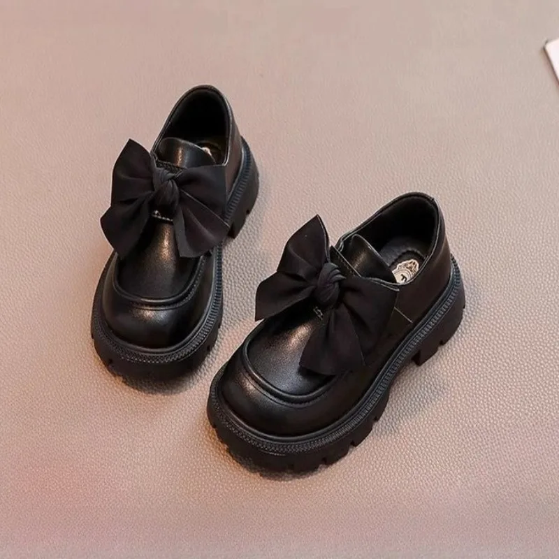 

Детские туфли с бантом 2025Four Seasons, новый стиль, детские туфли в британском стиле, женская модная танцевальная обувь, повседневная обувь принцессы Le Fu