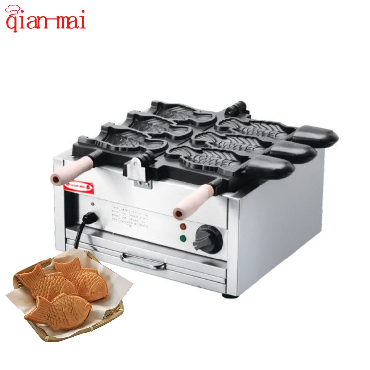 110V-220V Commercial Electric Gas Fish Shape Open Mouth Ice Cream Taiyaki Waffle Waflera Making Maker Snack Machine