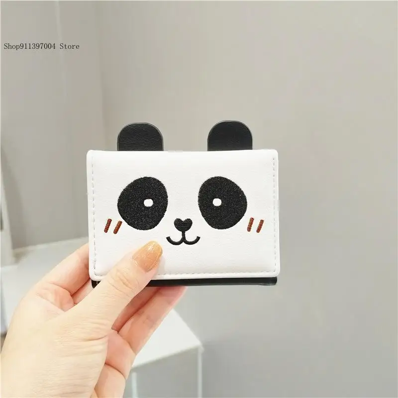 Cartoon Cute Panda Embroidery Mini Thin Wallet Woman