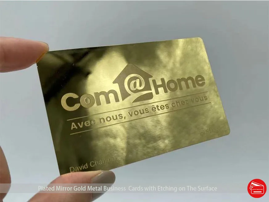 

Custom Mirror Gold Metal Business Cards - Personalized Luxury Design