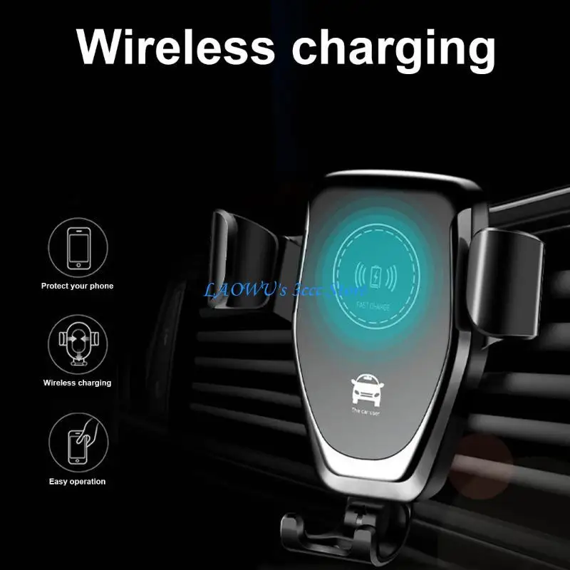 Y8AD Wireless Fast Car Mount Air Vent ventilação do celular Chargings Stand 10W