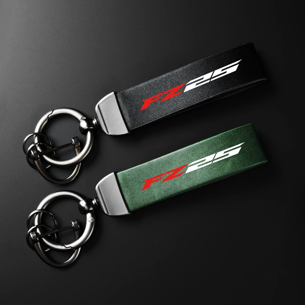 

For YAMAHA FZ-25 FZ25 FZ 25 2019 2020 Carbon Leather Keyring Motorcycle Keychain High-Grade leather Keychain Holder Keyring