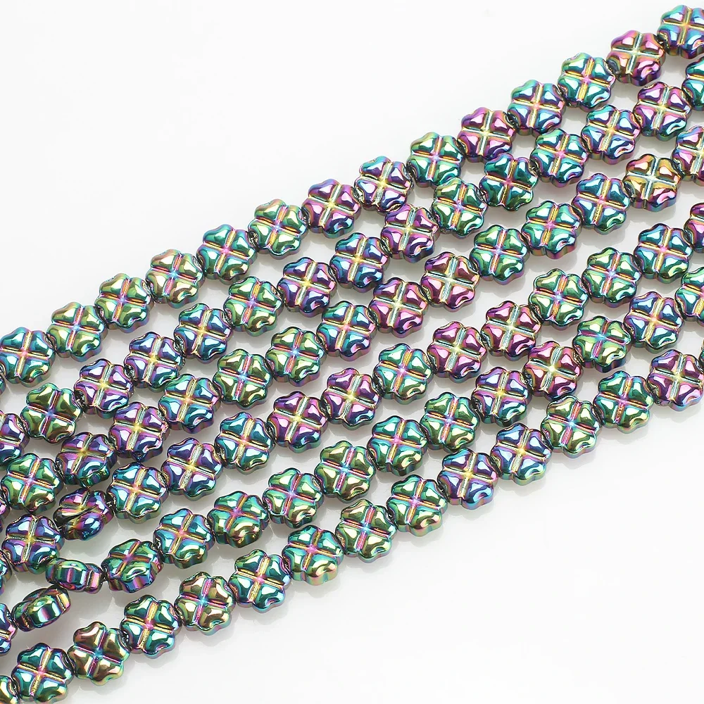 50Pcs/Lot Crystal Cross Pendant 8mm Glass Flower Petal Beads Color For Jewelry Making DIY Garment Accessories Wholesale