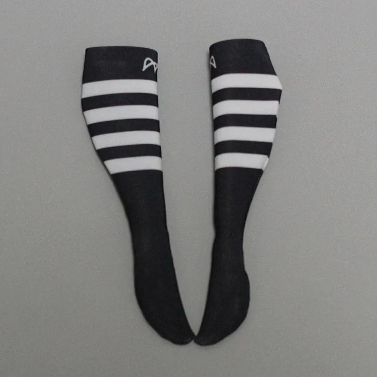 Chaussettes de mollet rayées pour femme, chaussettes de sport pour étudiant, yoga, figurine d'action, jouets modèles, échelle 1/6, 12 po