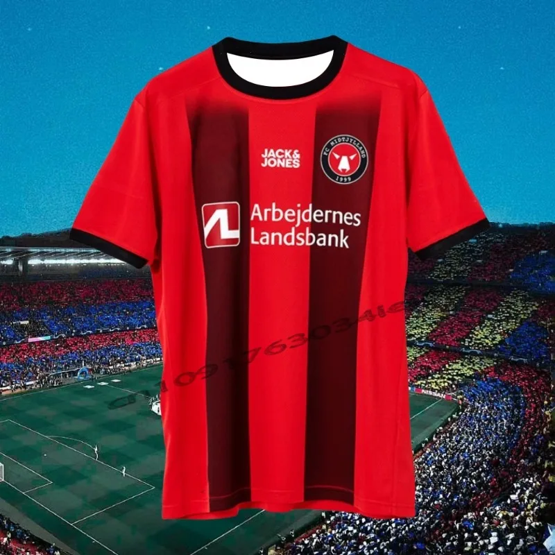 

2024-25 Men's FC Midtjylland Football Short Sleeve Shirt Youth Kids Sport Oversized Training Soccer Uniform Unisex Jersey