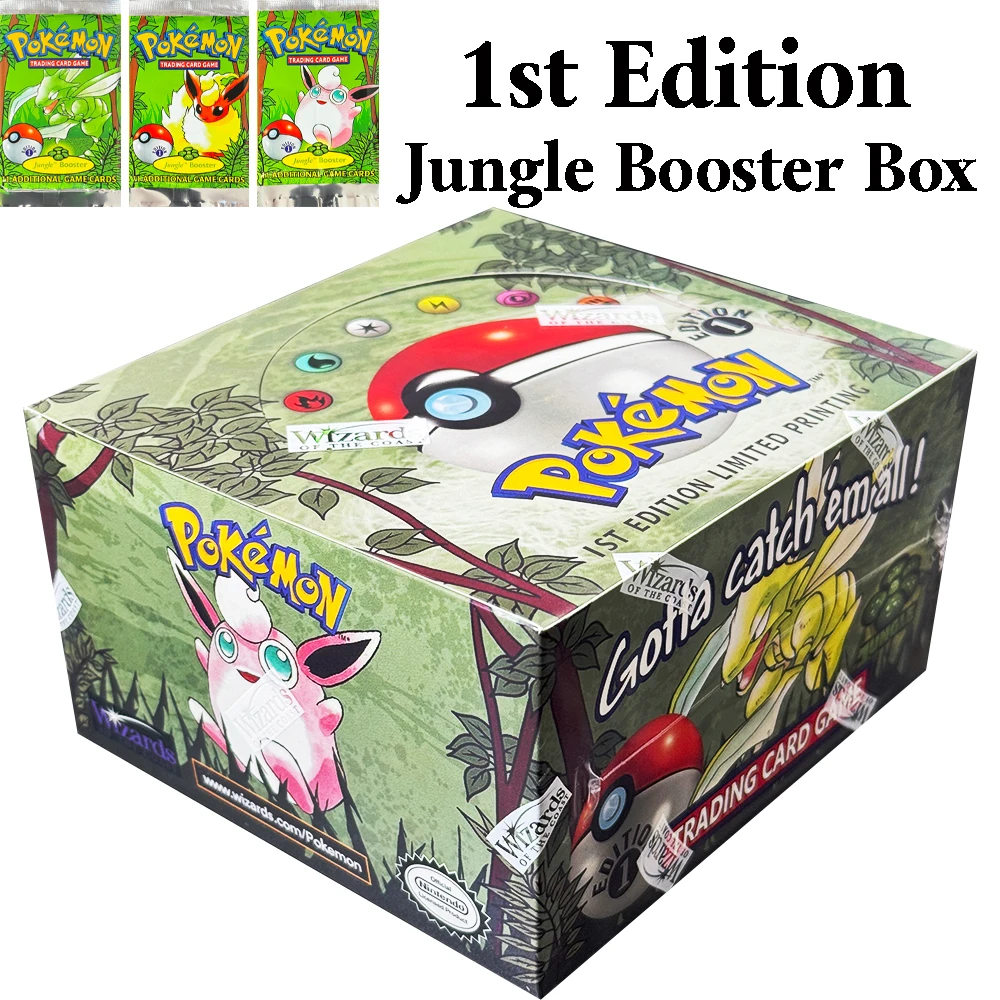 Pokémon Jungle Booster Box TCG 1st Edition 36 Pack Flareon Scyther Wigglytuff Pack Base Fossil Box Proxy Toys Collector's Cards
