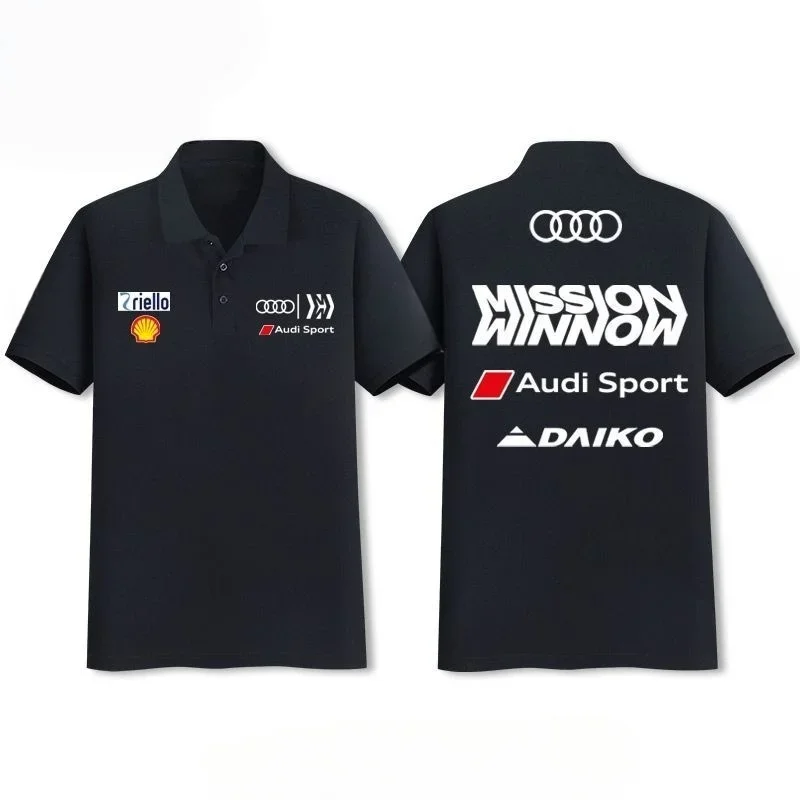 

Men's Top Audi Sport Audi RS High-performance Car Racing Suit Lapel POLO Shirt Short-sleeved T-shirt Is on Sale
