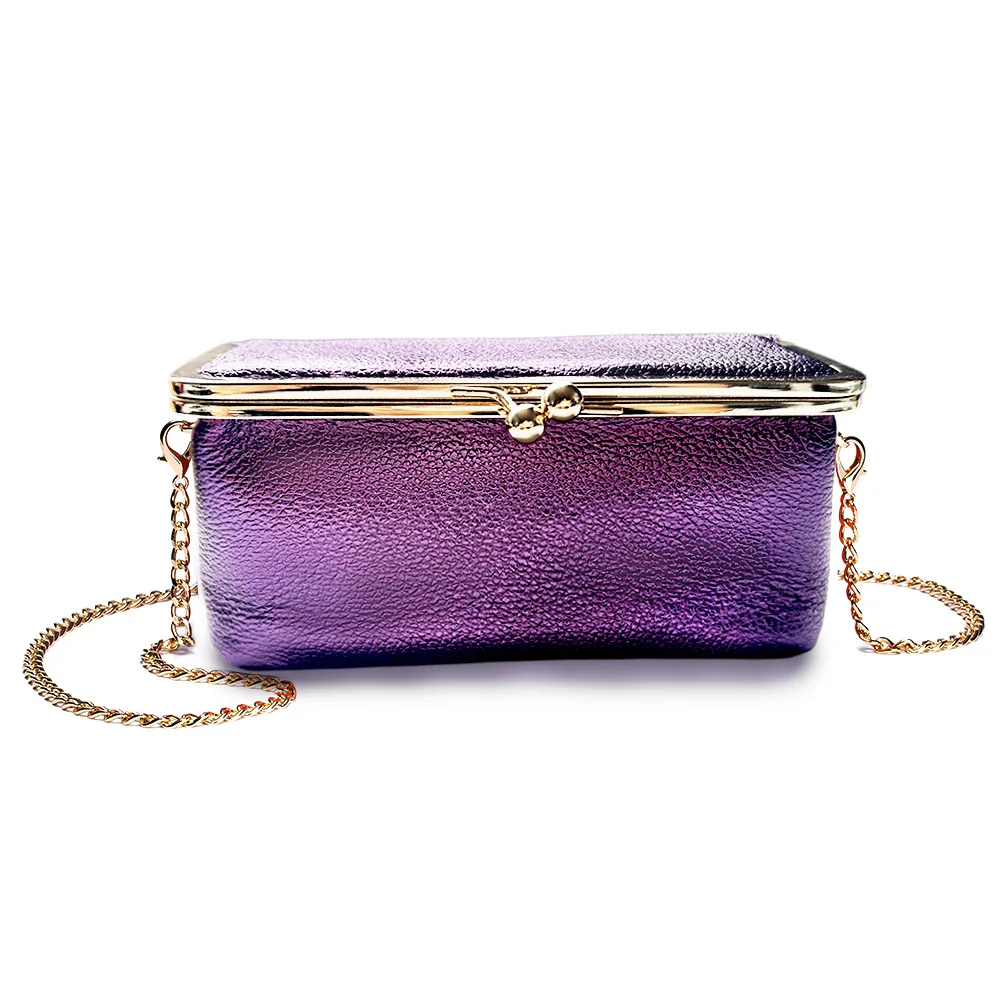 Multifunctional Cow Leather Cosmetic Bag 2026 New Cow Leather Make Up Bag Fashion Chain Clutch Shoulder or Crossbody Bag