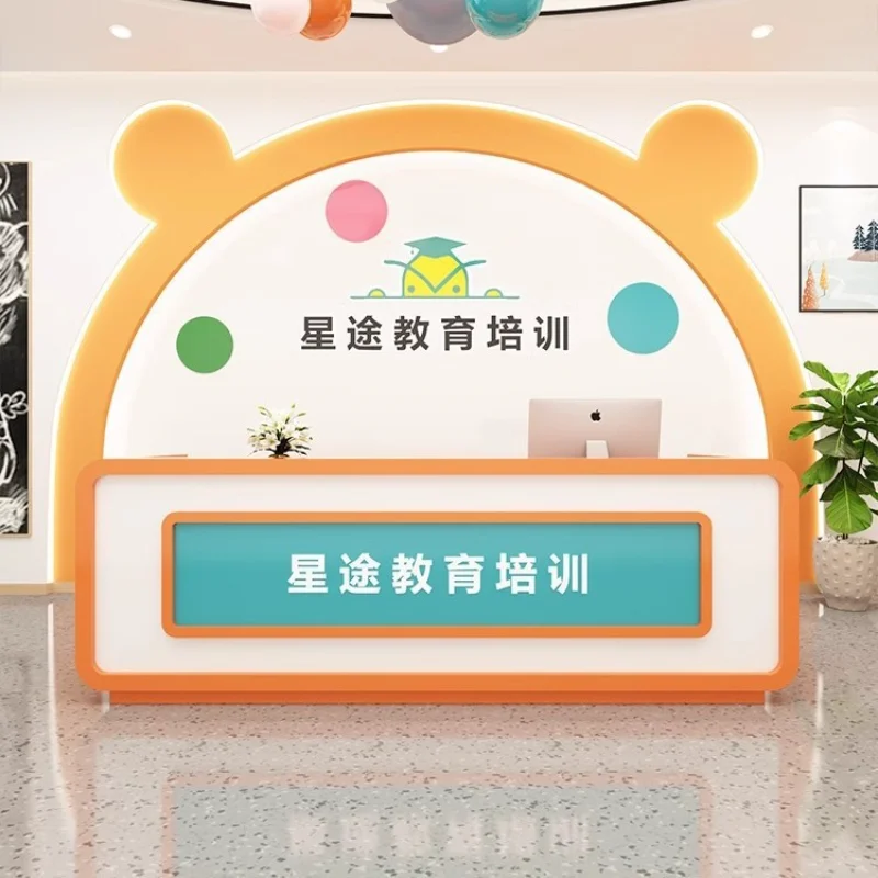 

Training Institution Reception Desks Dance Studio Reception Desks Simple Cute Office Furniture Sportello Di Ricevimento YSJDT