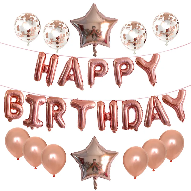 25pcs/set Happy Birthday Balloons Set Foil Letter Balloon Garland Bunting Banners Kids Birthday Party Babay Shower Decoration — zdjęcie 4
