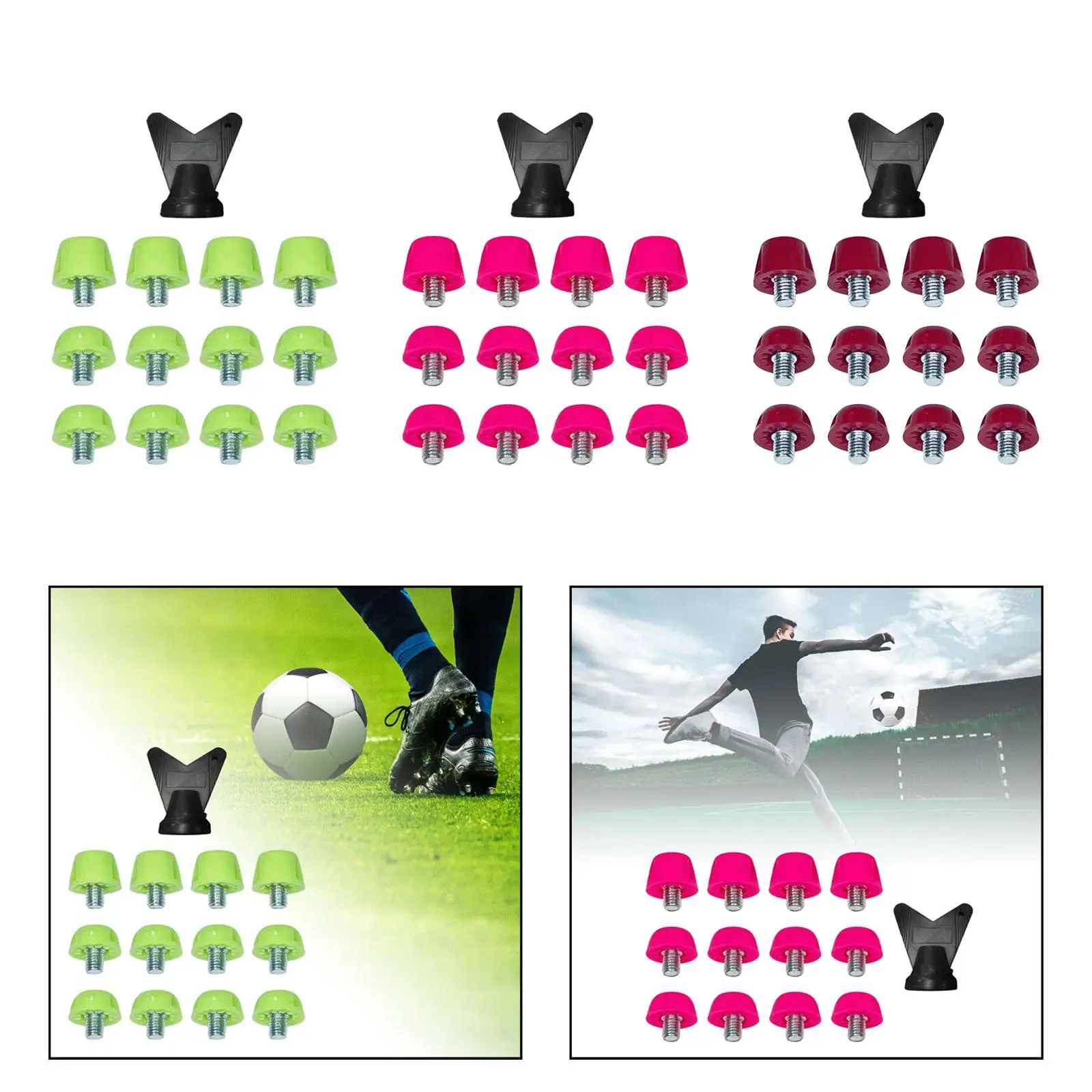 12Pcs Soccer Boot Cleats Firm Ground Turf Non Slip Comfortable M5 Threaded Football Boot Studs for Training Athletic Sneakers