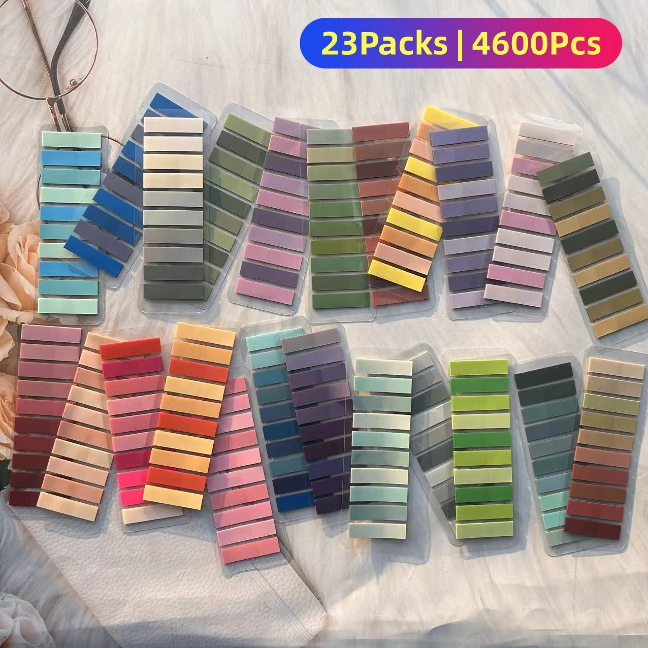 

23 упаковки прозрачных липких заметок, водонепроницаемые вкладки для книг из ПЭТ, красочные маркеры страниц для школьных канцелярских товаров, планировщик аннотаций