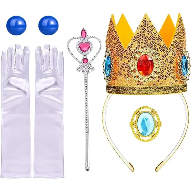 

FC65Pcs Princess Peach Crown Accessories Kit Super Princess Peach Hair Princess Party Cosplay Headband Crown Hair Accessori@FC8！