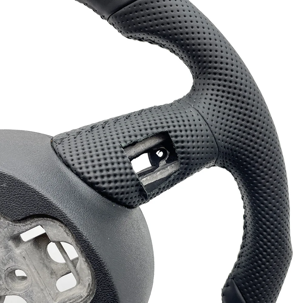 Geeignet für Audi S Standard A6C7, halb perforiertes Lenkrad mit schwarzer Linie, ohne Tasten, ohne Schaltwippen (ohne Airbag). – Detail 8