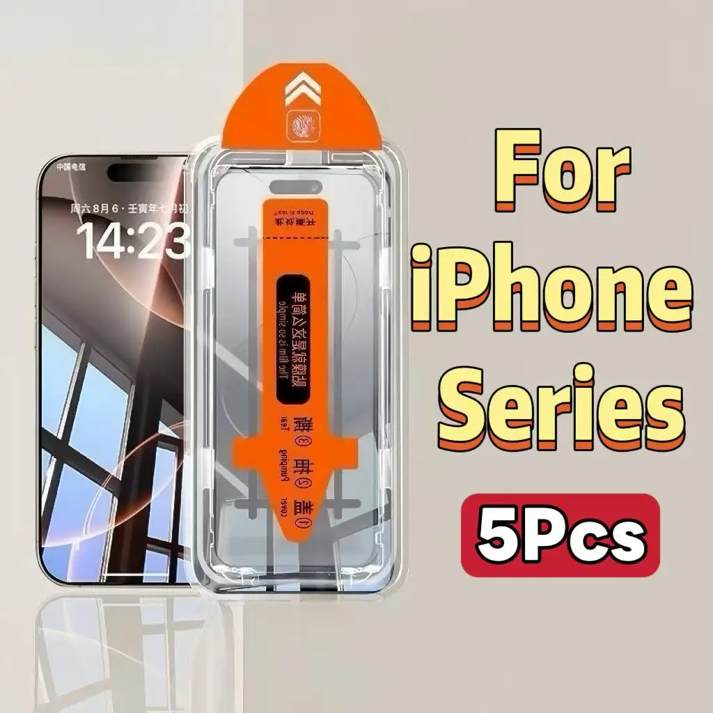 

5-Pack Tempered Glass HD Screen Protector for iPhone Series