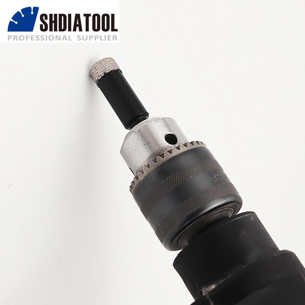 SHDIATOOL 5pcs/pk Diamond Hole Saw Cutter Triangular Shank Dry Drill Bits Ceramic Tile Drilling Core Bits Hole Saw Hole Opener