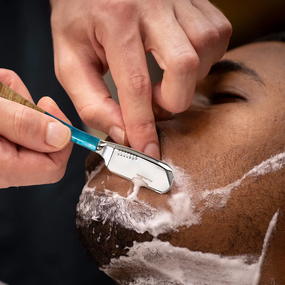 Hochwertiger Herrenrasierer, Vintage-Handrasierer, aus Harz und Zinklegierung, geeignet für Männer und Frauen, zum Formen der Augenbrauen, Trimmen des Bartes und Rasieren des Halses, für den Heim- und professionellen Gebrauch, professionelles Friseurwerkzeug | Metalloberfläche | Klingen nicht im Lieferumfang enthalten, Valentinstag, Halloween, Weihnachtsgeschenke – Detail 4