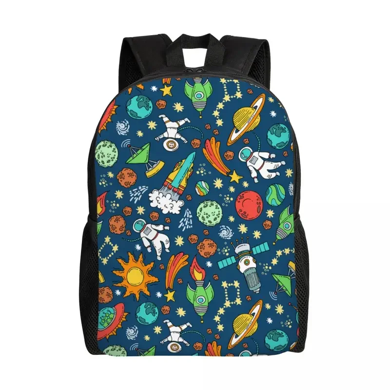 Mochilas de nave espacial para hombres y mujeres, resistente al agua, bolsa de libros con estampado de universo, astronauta, escuela, universidad, espacio, Planeta, cohete