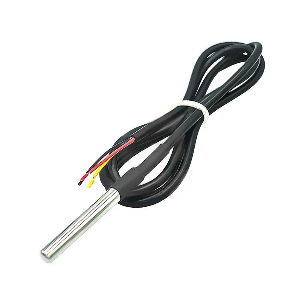 1/2pcs DS18B20 Temperature Probe Temperature Sensor 1M/2M/3M Waterproof DS 18b20 Stainless Steel Package 18B20 100cm/200cm/300cm