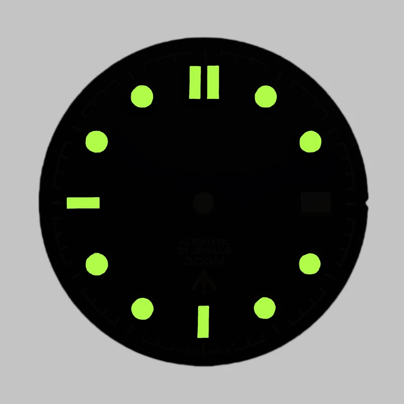 Cadran NH35, cadran 31 mm adapté pour Seamaster 300, luminescence verte, compatible avec les pièces de modification de mouvement automatique NH35