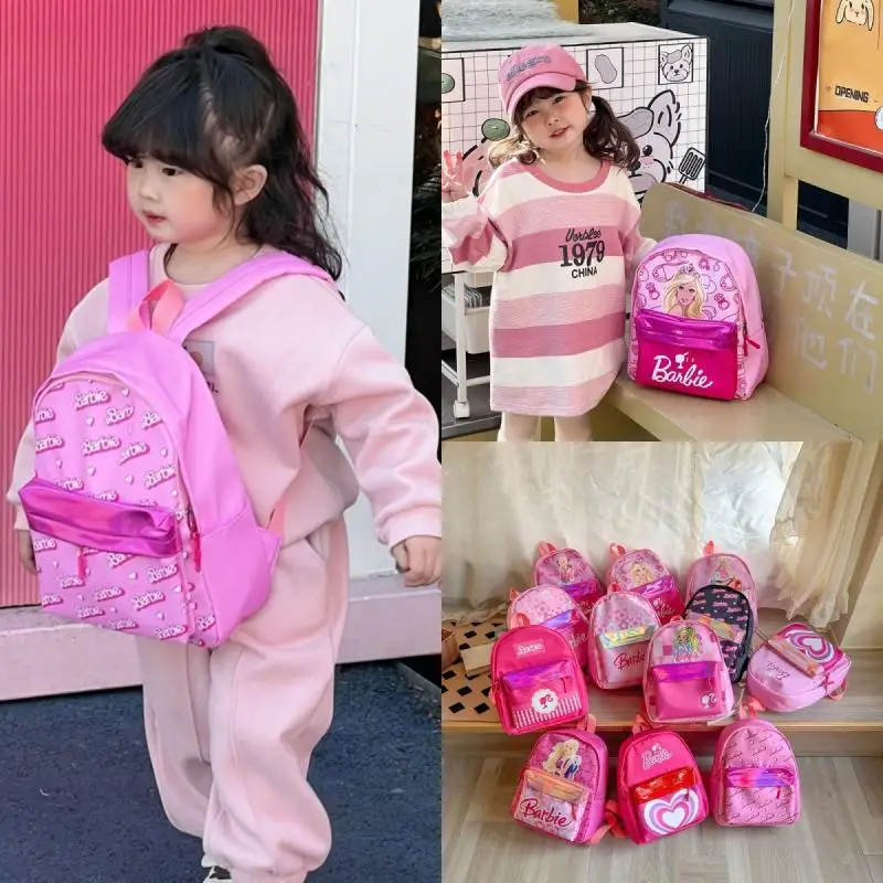 New Kawaii Barbie Cartoon Fashion Backpack Girl Barbie Princess Backpack Cute Outing Kindergarten Small Class Baby Backpack Gift