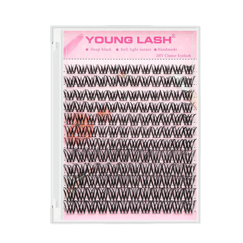 YOUNG LASH-Kit de extensiones de pestañas, 144 grupos, mezcla de pestañas individuales segmentadas, suministros de volumen ruso, venta al por mayor